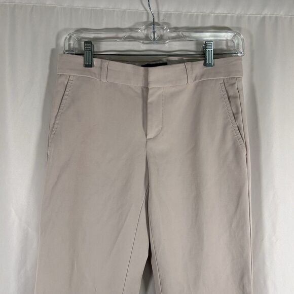 Banana Republic Ryan Fit Pants Women's 0 Khaki Flat Front Mid Rise Pockets - Picture 2 of 8